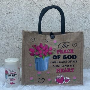 Tote Pink  Glass can 16 oz